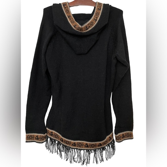 GAMBOA Alpaca Women’s Black Hoodie Alpaca Wool Made in Peru NWT - Picture 10 of 15
